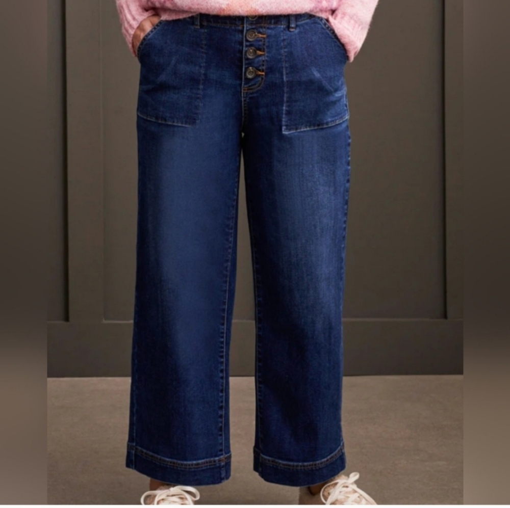 Women's Wide-Leg Blue Jeans